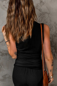 Split Neck Tank - Black