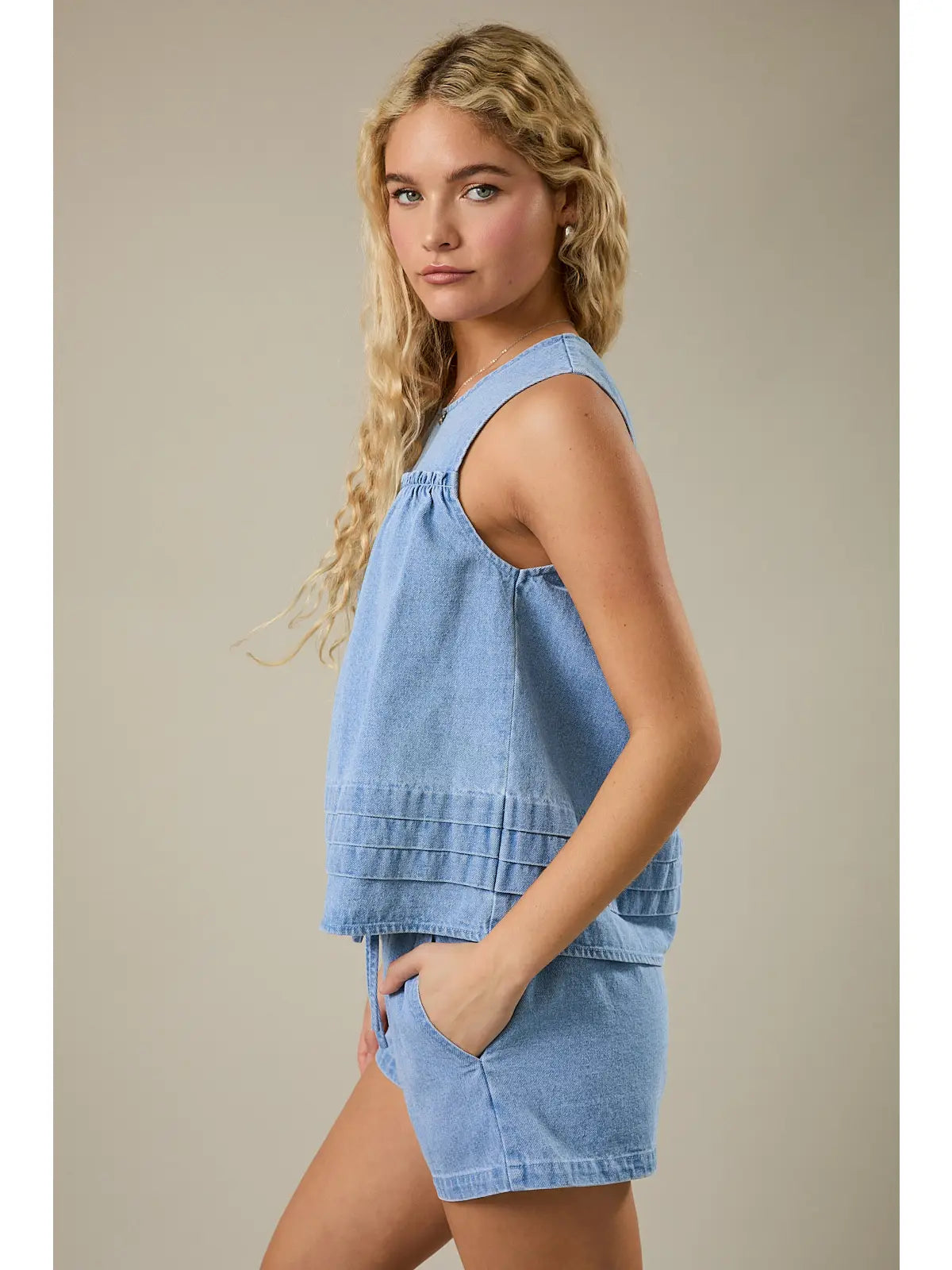 Flare Denim Top
