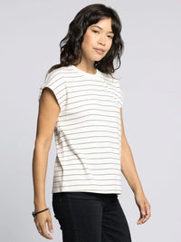 Bella Tshirt - Bone Stripe