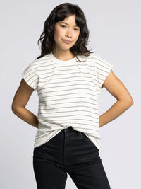 Bella Tshirt - Bone Stripe