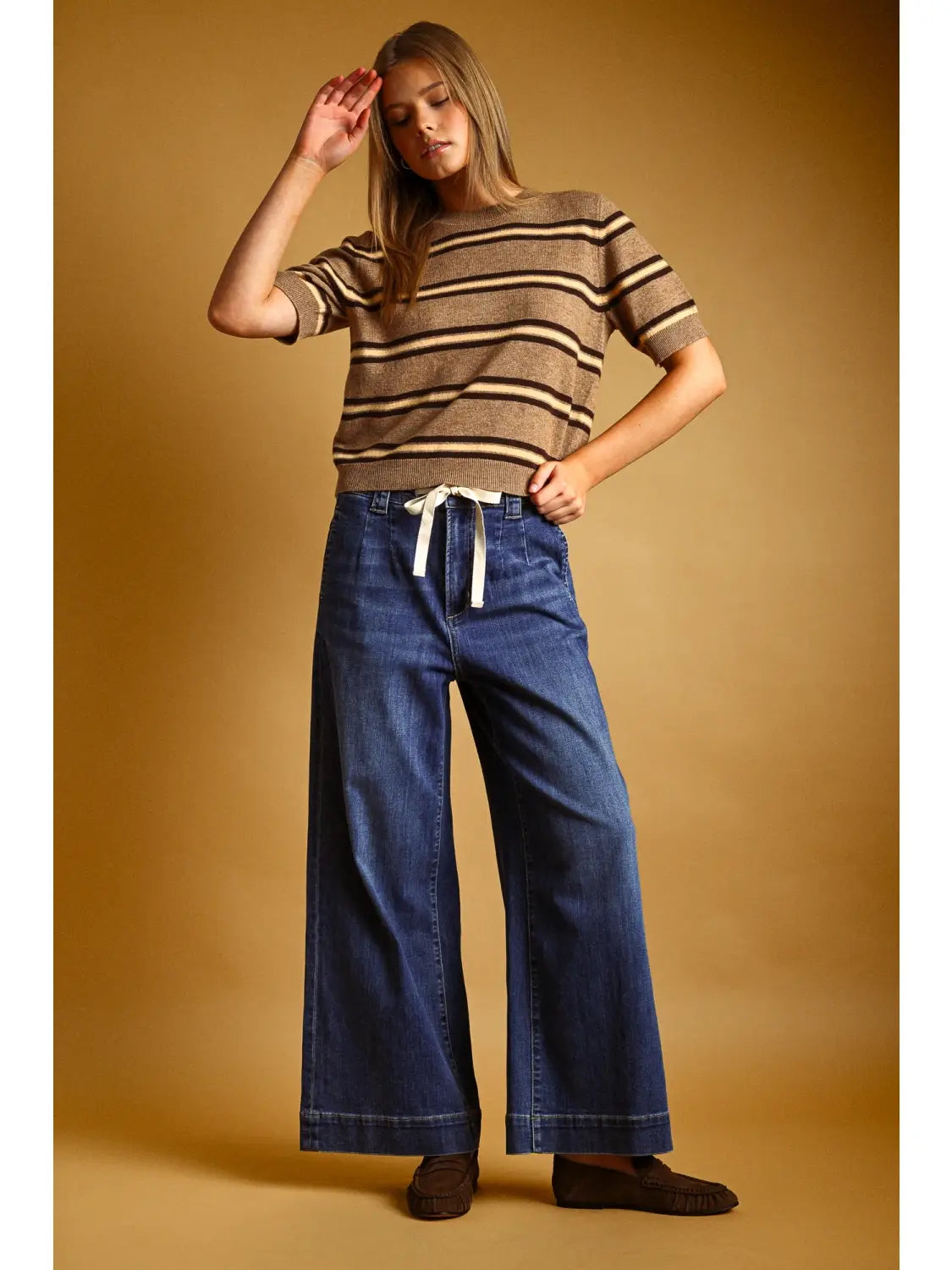 Bailey Stripe Short Sleeve Knit Top