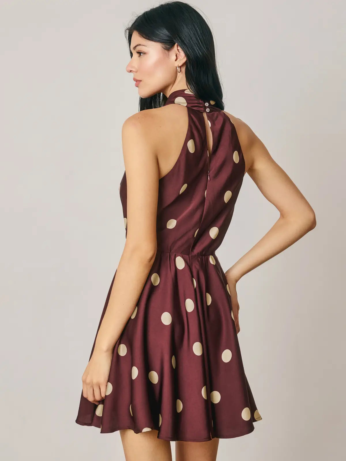 Weslie Polka Dot Satin Dress