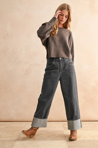 Boat Neck Chocolate Sweater