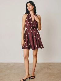 Weslie Polka Dot Satin Dress