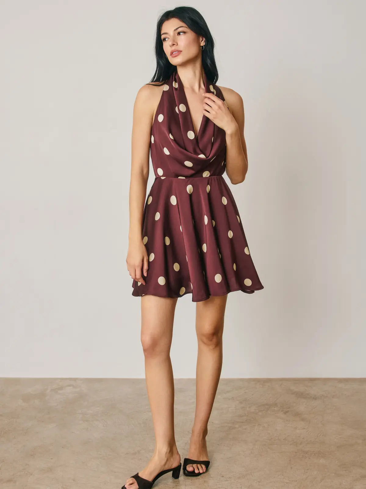 Weslie Polka Dot Satin Dress