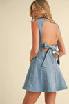 Open Back Denim Dress