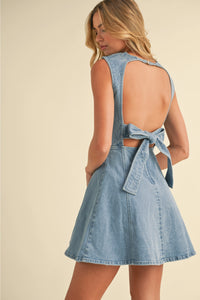 Open Back Denim Dress