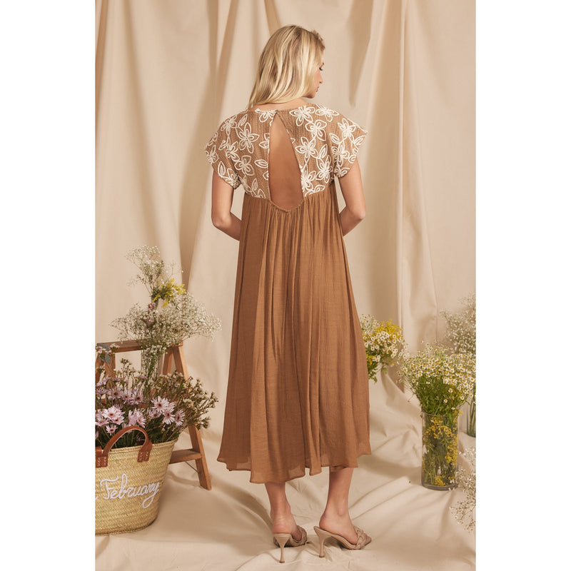 Sophia Embroidered Gauzy Dress