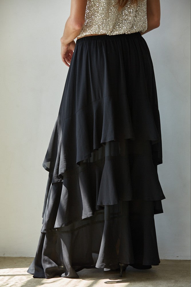 Cassidy Black Tiered Skirt