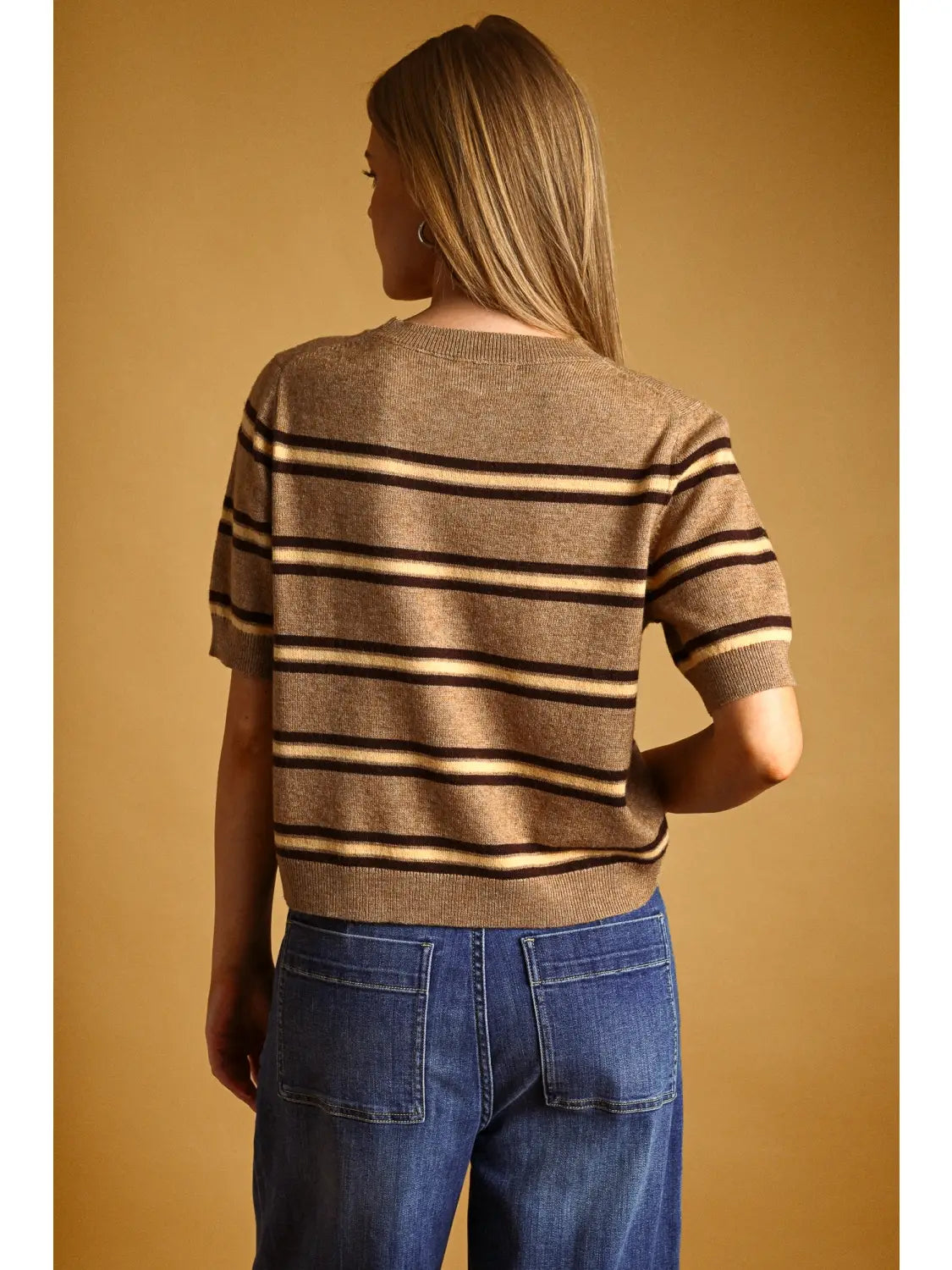 Bailey Stripe Short Sleeve Knit Top