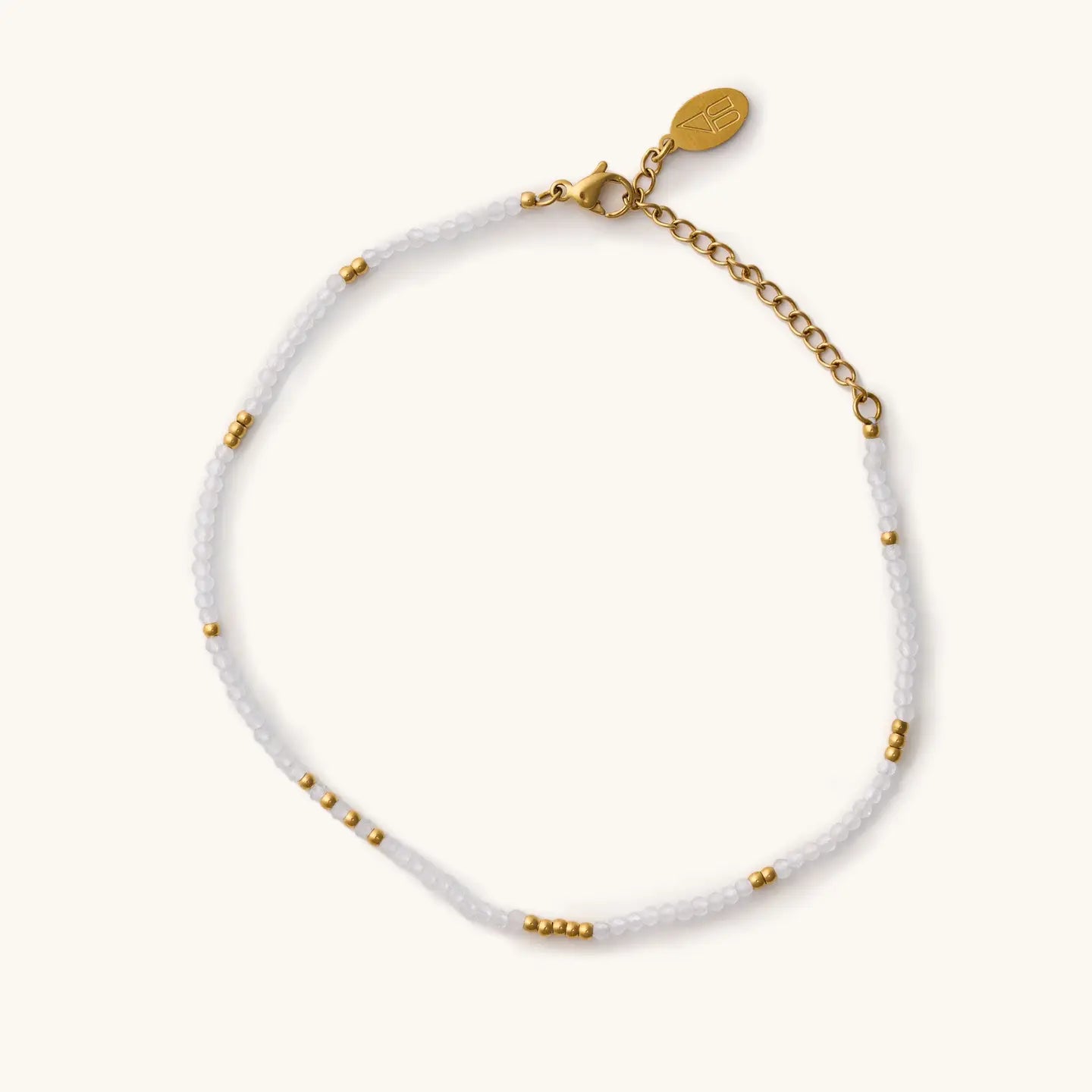 Nikki Smith - White Mini Bead Anklet