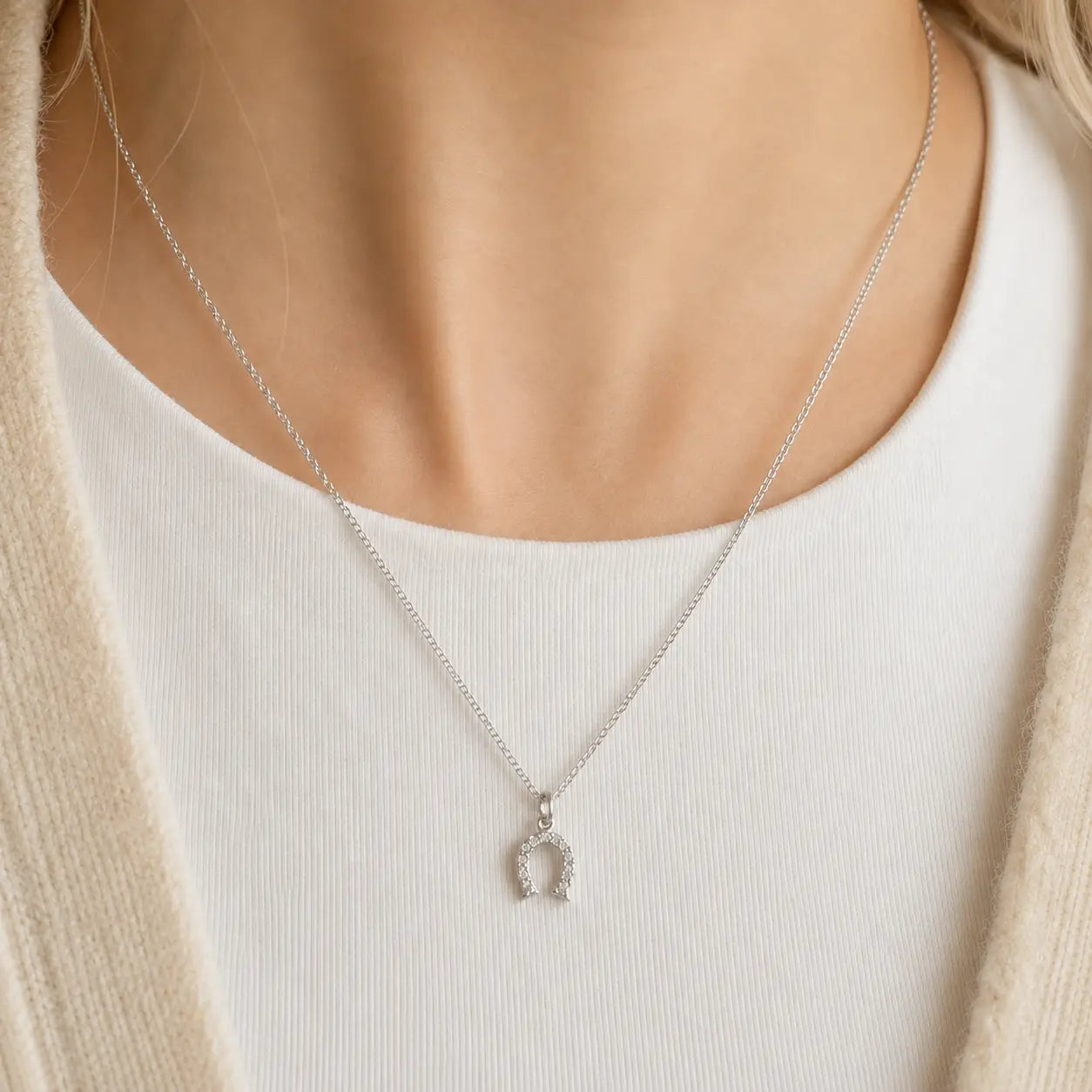 Nikki Smith necklace- stainless steel lucky horseshoe