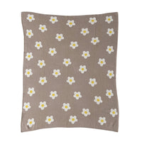 Taupe with Flowers Baby Blanket