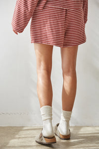 Sarah Knit Striped Straight Leg Shorts