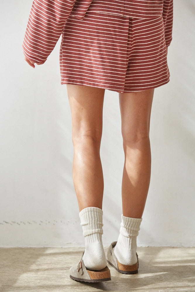 Sarah Knit Striped Straight Leg Shorts