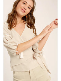 Eyelet Trim Lace Detail Top;