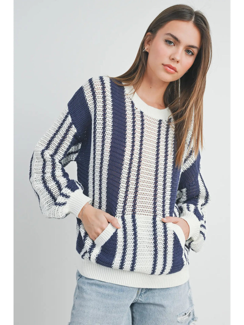 Ashton Drop Shoulder Sweater - Navy