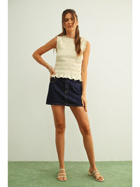 Sleeveless Smocked Top