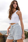 Stripe Drawstring Shorts