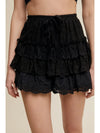 Lace Tiered Shorts with Ruffle Detail