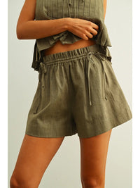 Olive Linen Shorts