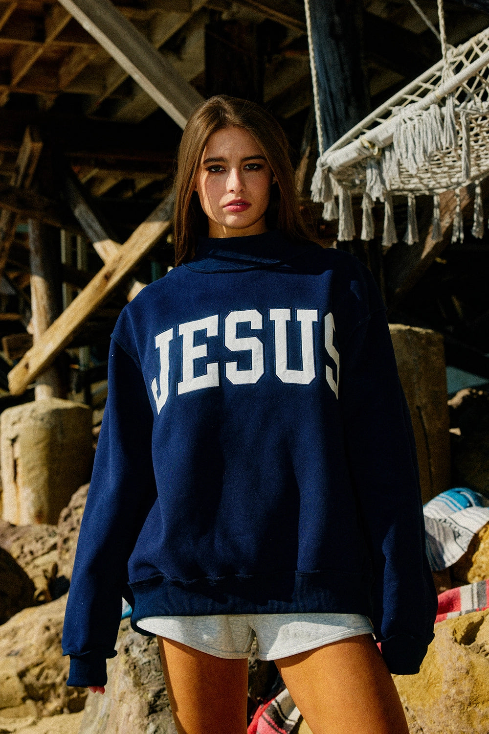Jesus Mock Neck Sweatshirt