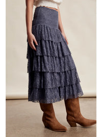 Lora Blue Lace Skirt