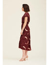Audra Burgandy Midi Dress