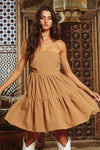 Strapless Mocha Tie Back Dress