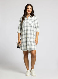 Leslie Plaid Button Down Dress