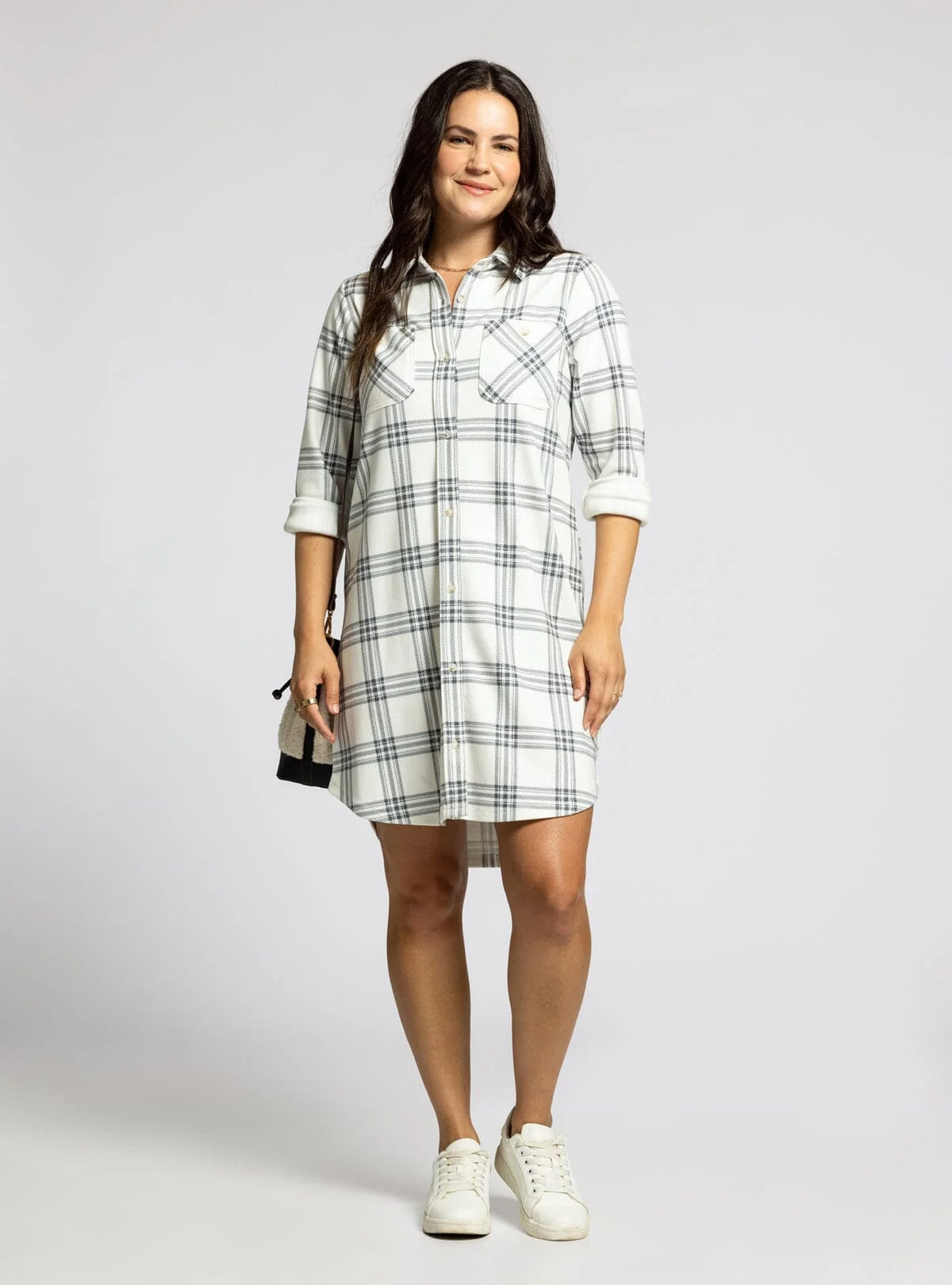 Leslie Plaid Button Down Dress