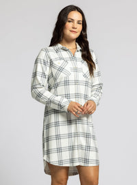 Leslie Plaid Button Down Dress