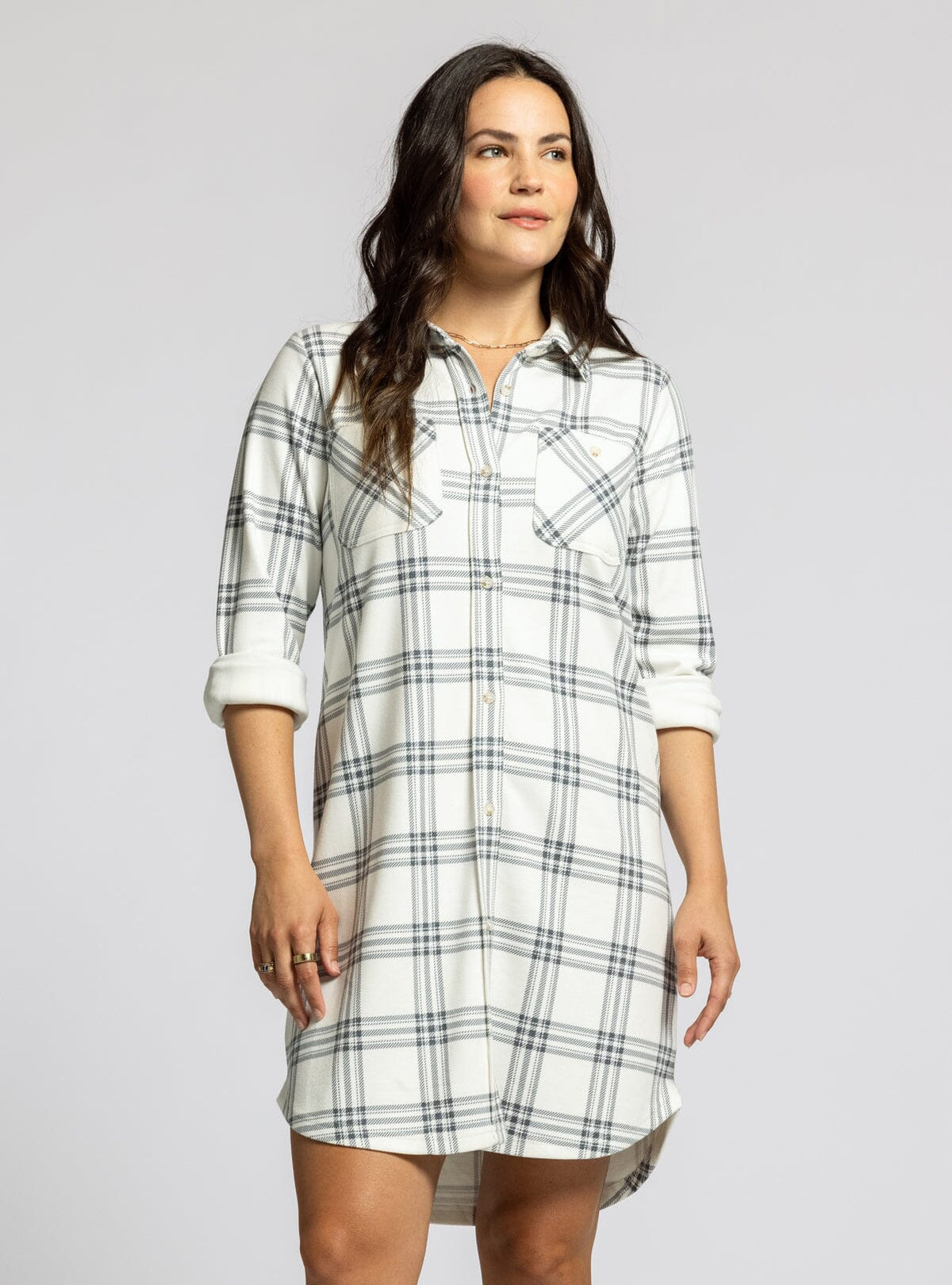 Leslie Plaid Button Down Dress