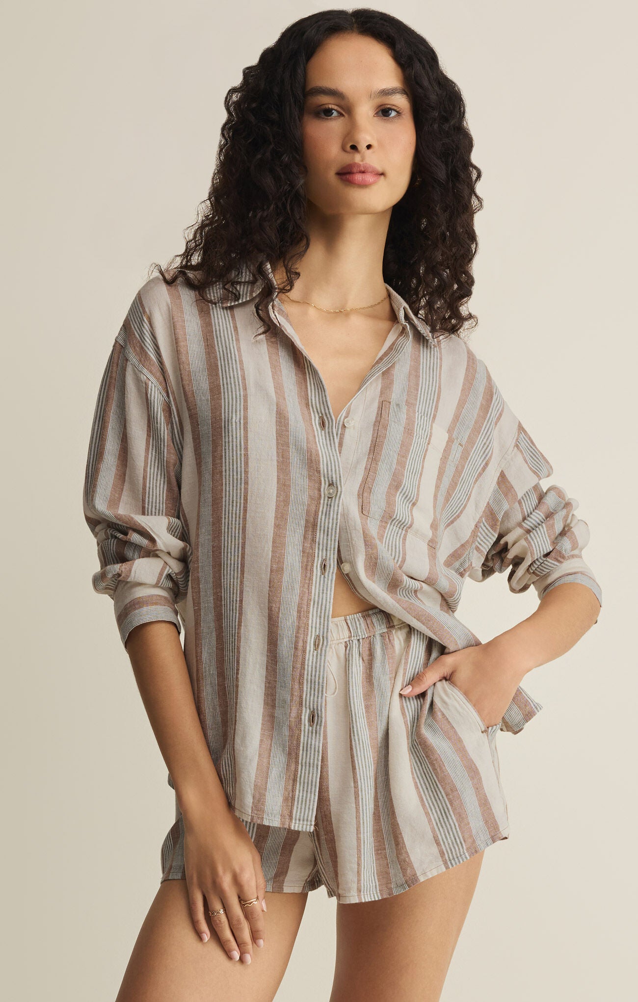 The Perfect Stripe Button Up Top