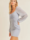 Light Gray Smocked Dress