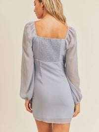 Light Gray Smocked Dress