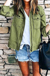 Solid Olive Double Pocket Jacket