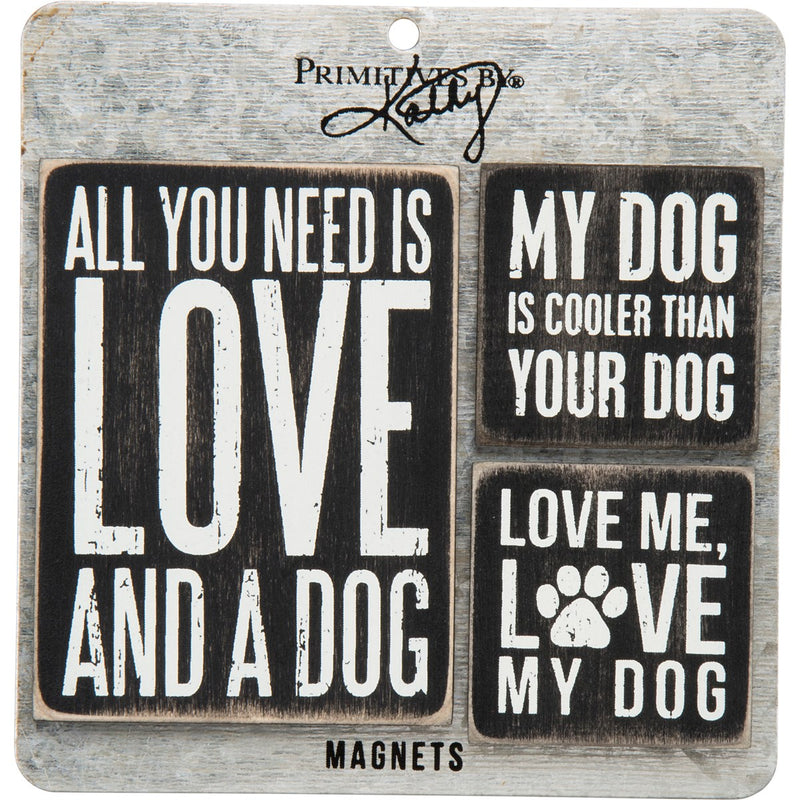 magnet - dog black and white