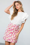 Floral Print Mini Skirt