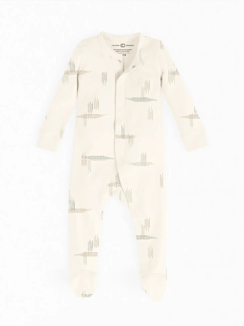Skylar Footed Sleeper - Corn Fields / Sage