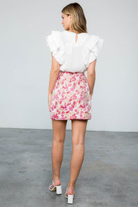 Floral Print Mini Skirt