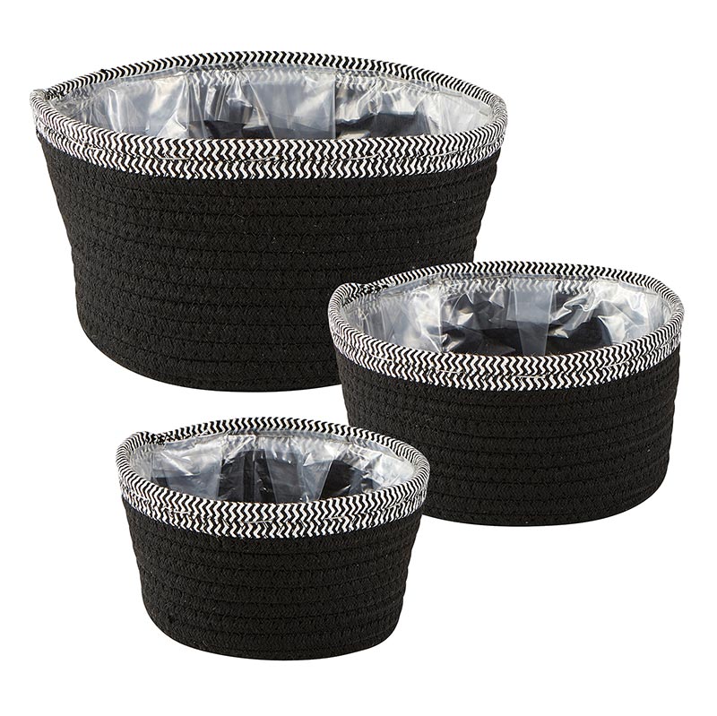 Black Baskets - set of 3