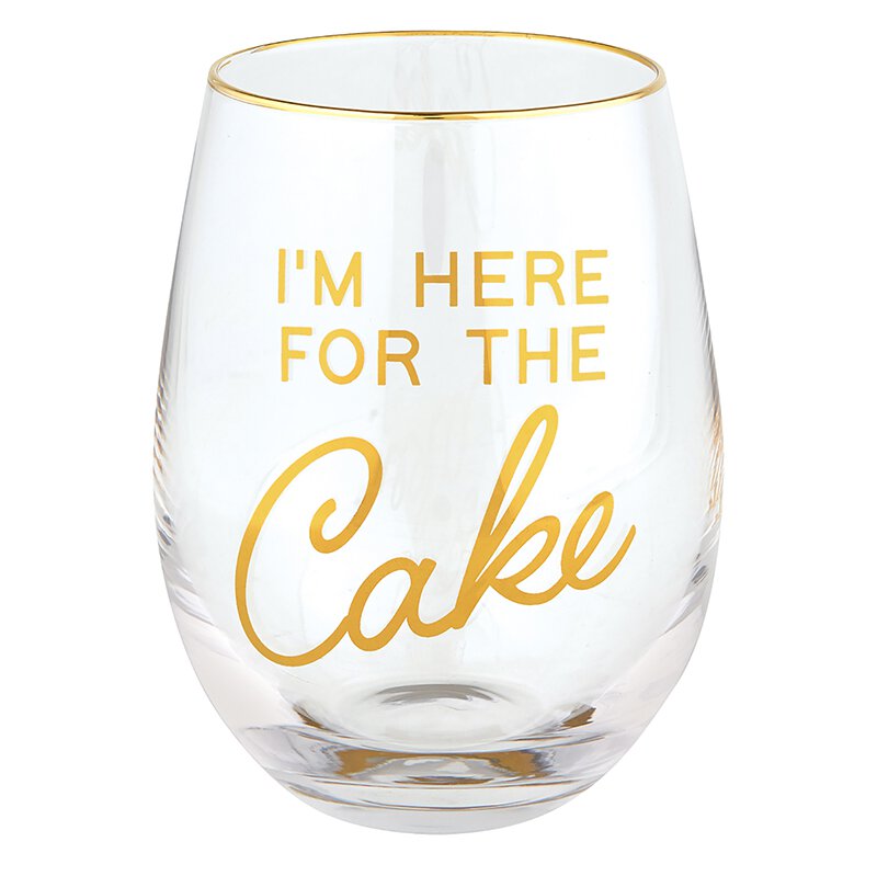 Here for Cake Wine Glass