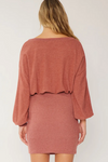 Marsala Fitted Sweater Dress