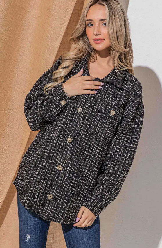 Tweed Button Down Shacket