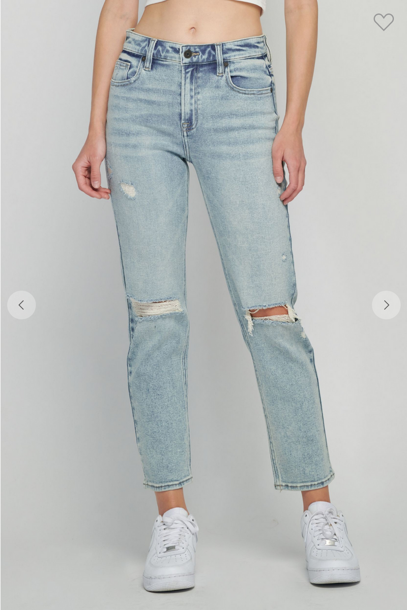 Hidden -  Bailey - VIntage Distressed Slim Boyfriend Jean
