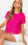 Magenta Sequin Top