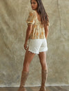 Floral Deep V Babydoll Top