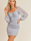 Light Gray Smocked Dress