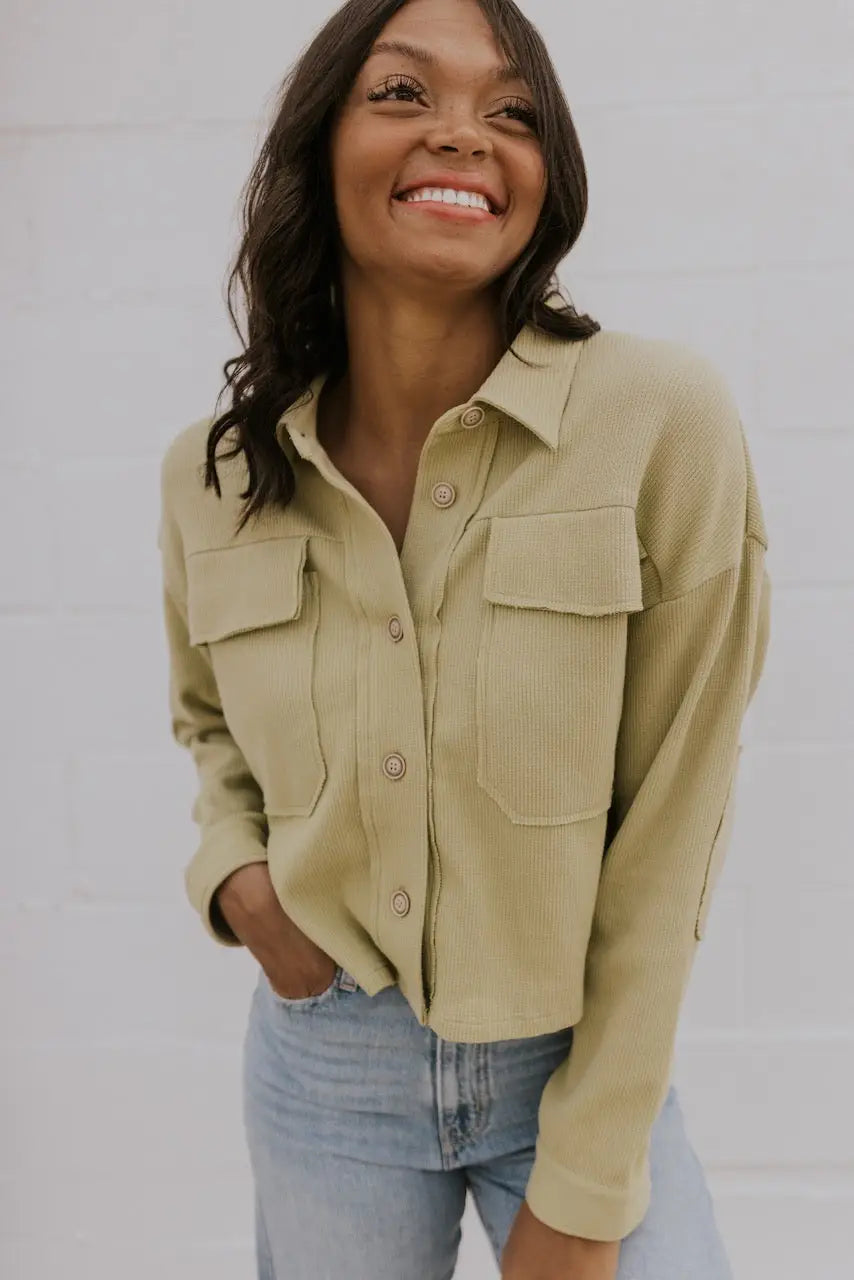 Cropped shacket womens online